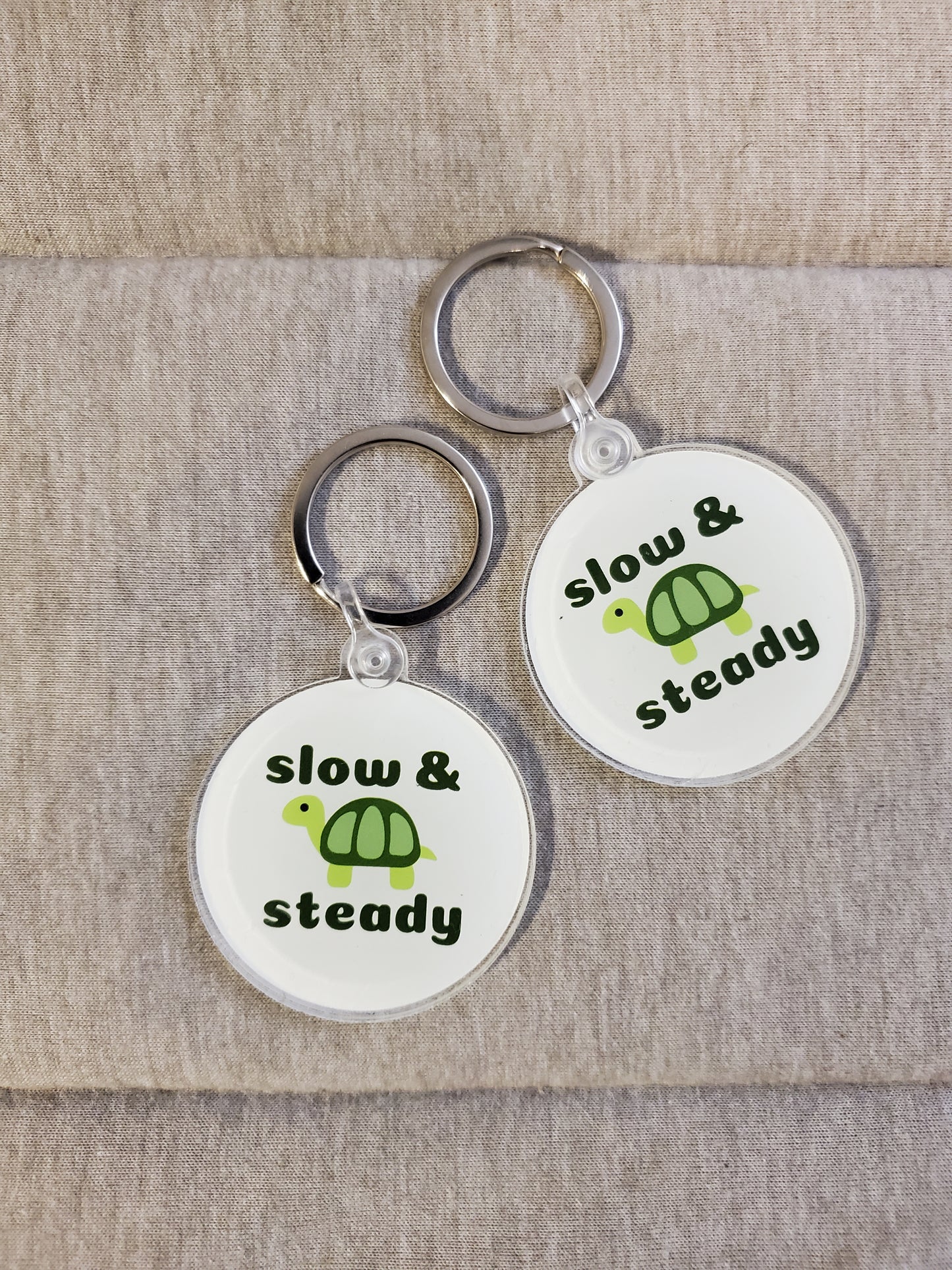 Slow and Steady Keychains Livin' Bold